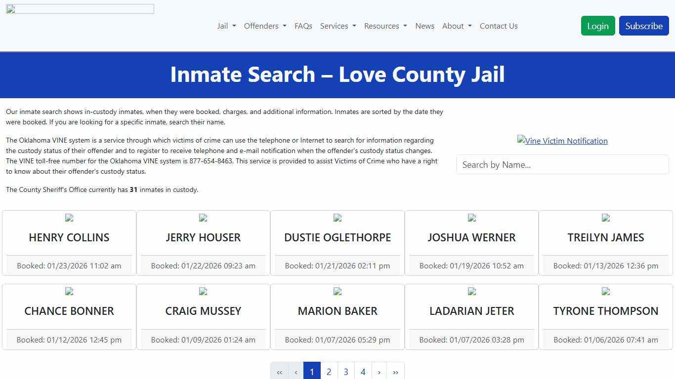 Inmate Search County Sheriff's Office